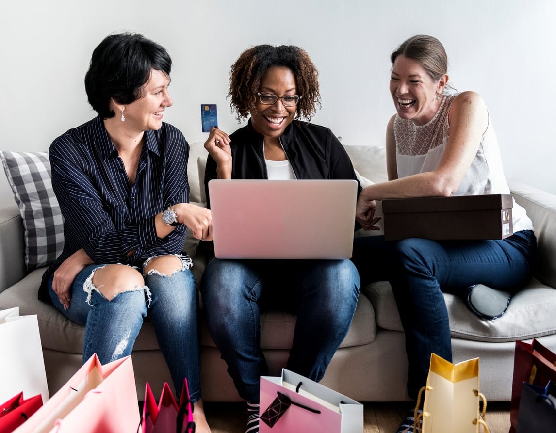 online shopping cart laptop